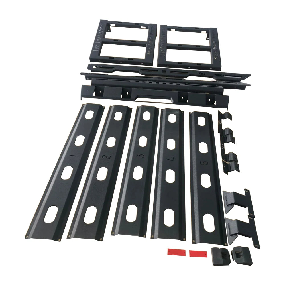 Luggage Rack Storm Roof Rack Basket Top Roof Rack Rail Luggage Cross Bar Steel For Jeep Wrangler JK 4 Doors J376 LantSun