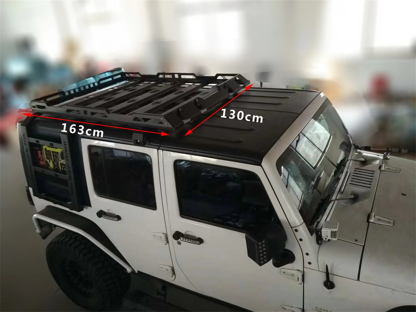 Luggage Rack Storm Roof Rack Basket Top Roof Rack Rail Luggage Cross Bar Steel For Jeep Wrangler JK 4 Doors J376 LantSun