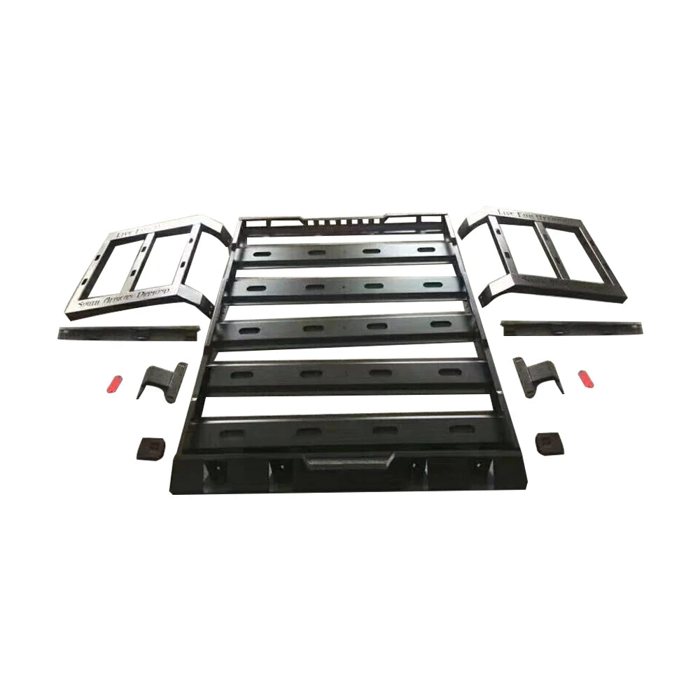 Luggage Rack Storm Roof Rack Basket Top Roof Rack Rail Luggage Cross Bar Steel For Jeep Wrangler JK 4 Doors J376 LantSun