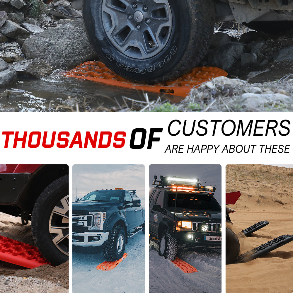 X-BULL 2PCS Recovery Tracks Boards Snow Mud Truck 4WD With Carry bag Orange