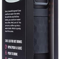 Kambukka Etna Water Bottle Insulated Travel Drink Sports Tumbler -  Black Steel