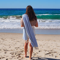 PORTSEA TURKISH COTTON TOWEL - SKY BLUE