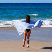 PORTSEA TURKISH COTTON TOWEL - SKY BLUE