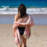 PORTSEA TURKISH COTTON TOWEL - CORAL