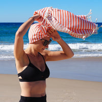 PORTSEA TURKISH COTTON TOWEL - CORAL