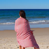 PORTSEA TURKISH COTTON TOWEL - CHERRY