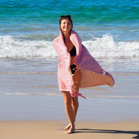 PORTSEA TURKISH COTTON TOWEL - CHERRY