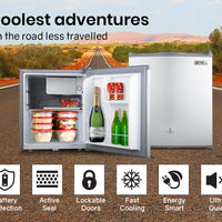 GECKO 57L Portable Bar Fridge Refrigerator 12V/24V/240V Camping Camper Caravan