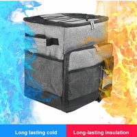 Cooler Picnic Bag Trolley Thermally Insulated - 36L - 60 cans - Grey - Drinks Food Cool Bag